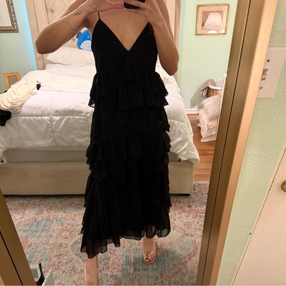 Black Ruffled Dress - Picture 2 of 6